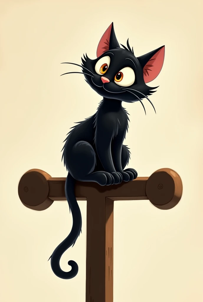Black cat on a cross cartoon (like Disney's Lady and the Tramp)As soon as you say "from the editorial cross"