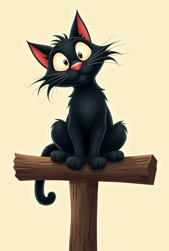 Black cat on a cross cartoon (like Disney's Lady and the Tramp)As soon as you say "from the editorial cross"