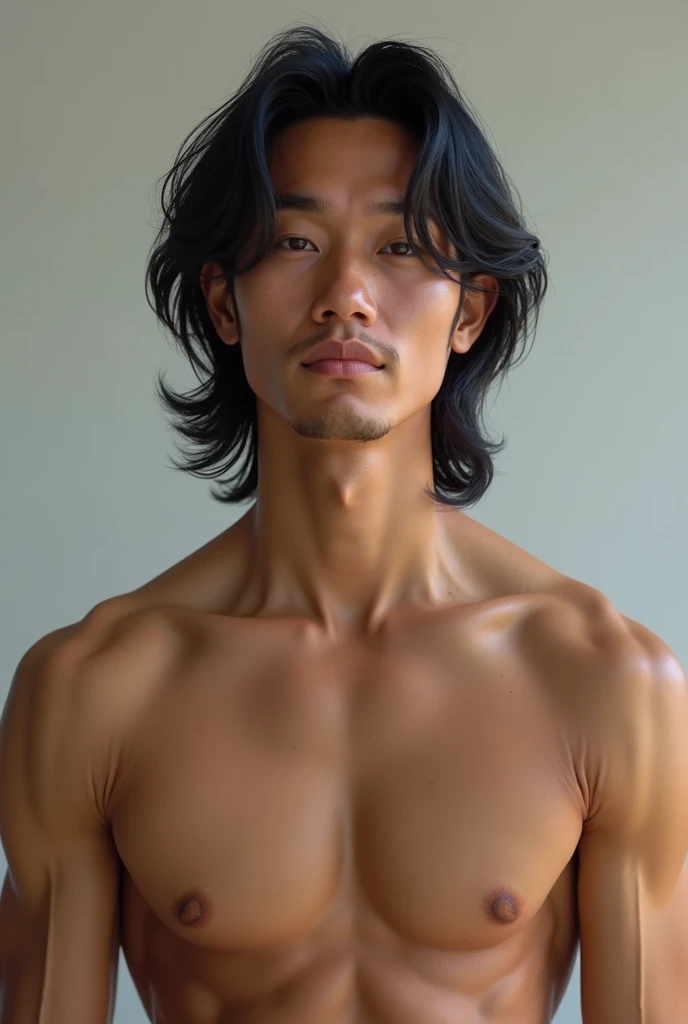 a 2 man who is part Phillipino, black, white, and Italian. he is 6'0 and well built. he has shoulder length black hair.