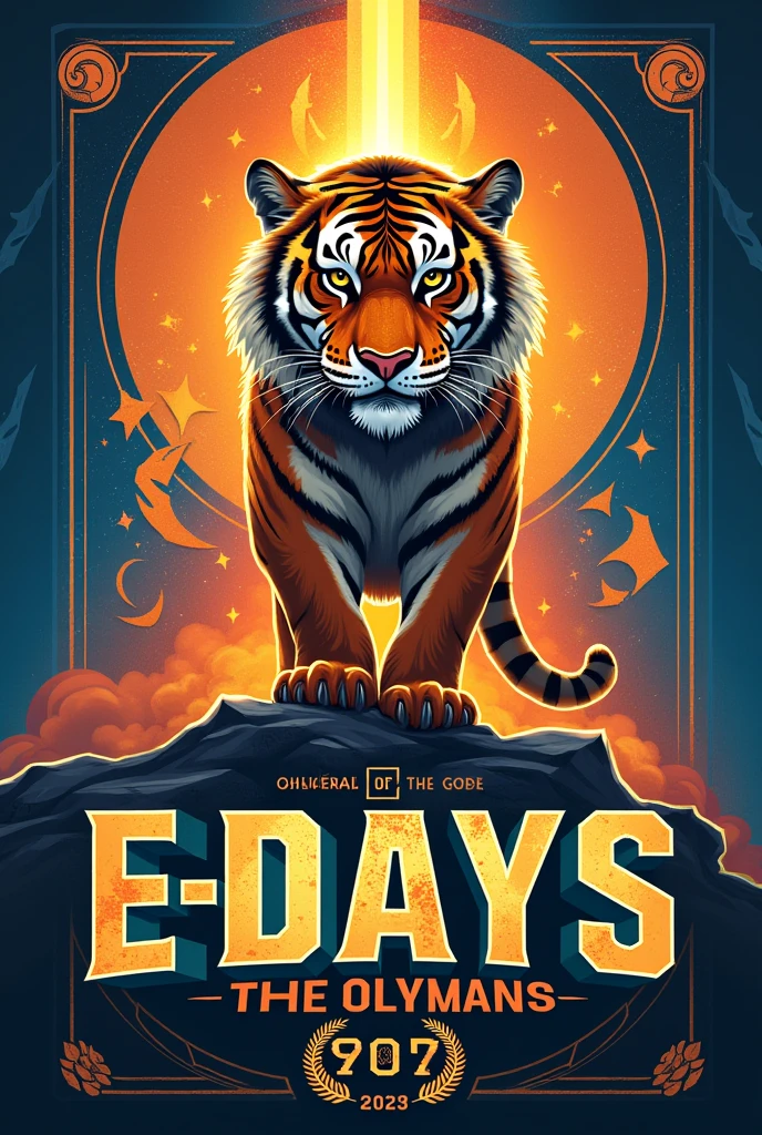 Pubmat for Engineering Days 2024
- Theme of the Poster: Percy Jackson and the Olympians
- Title Text in the Center: E-Days 2024-2025 (font type should be the same as percy jackson poster) 
- use tiger and trophy as elements
- showcase the six departments and their logos through banners that are giving olympian vibes:
1. Chemical Engineering
2. civil engineering
3. Computer engineering
4. Electrical engineering
5. Electronics engineering
6. Mechanical Engineering

MUST GIVE OFF PERCY JACKSON AND THE OLYMPIANS VIBES and give off power vibes