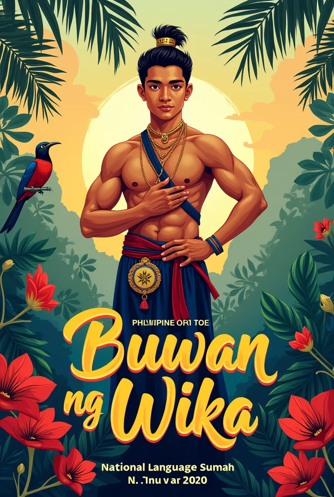 Create a creative, eye-catching poster by the template of "buwan ng wika"