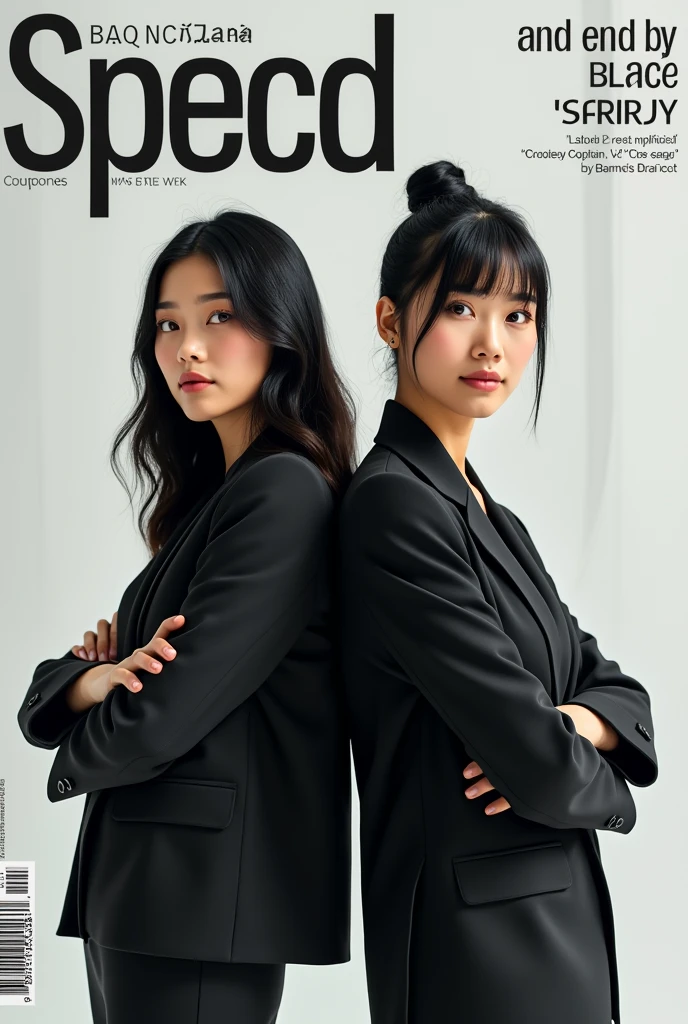 2 architect on magazine cover,light brown skin,black hair with fringe  
