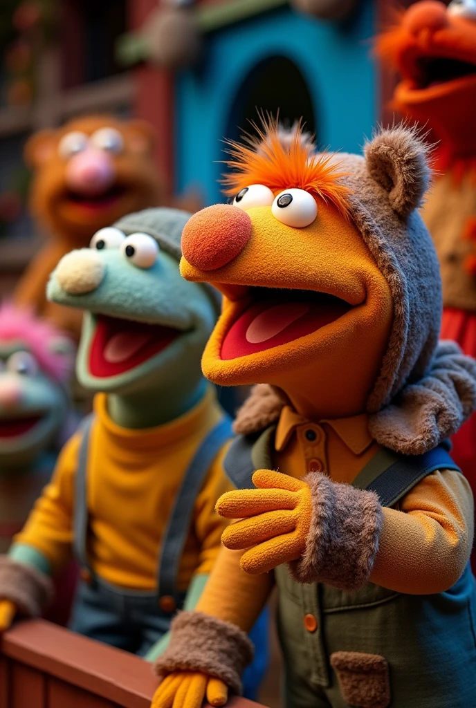 handmade  muppets and the scenario to do a show