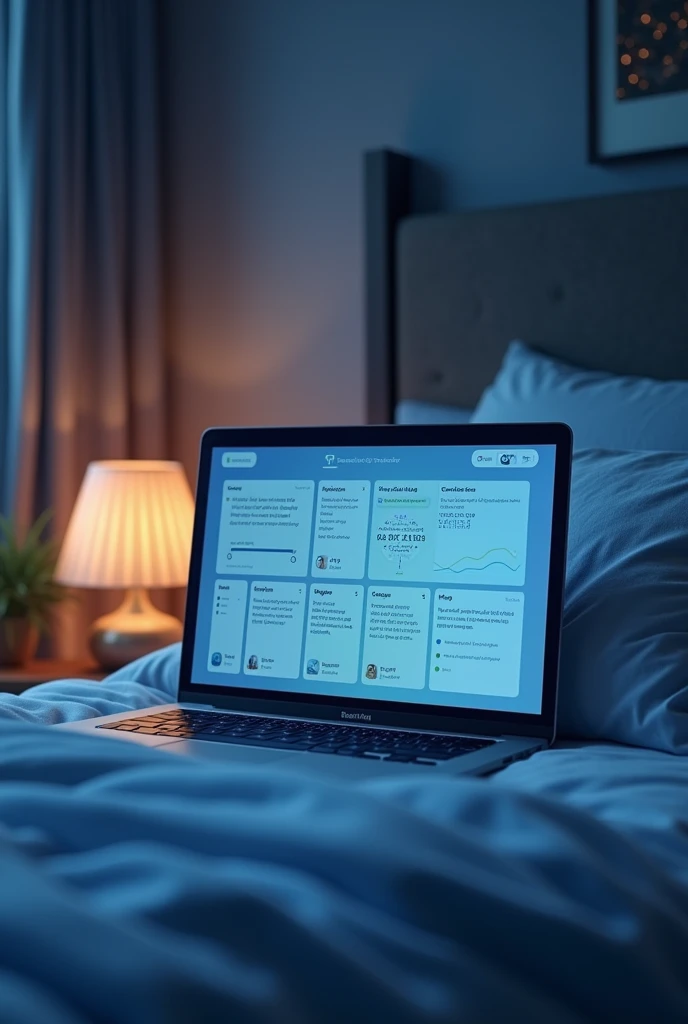 an image of a virtual application that provides recommendations and data about sleep