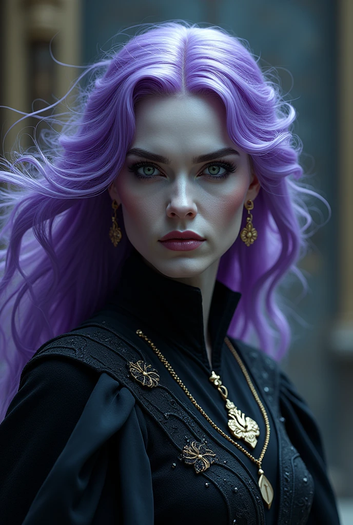 ((Female)), ((3)), ((evil queen)), ((dominant)), (( purple hair)), ((pale white skin)), ((realistic)), ((highest quality))