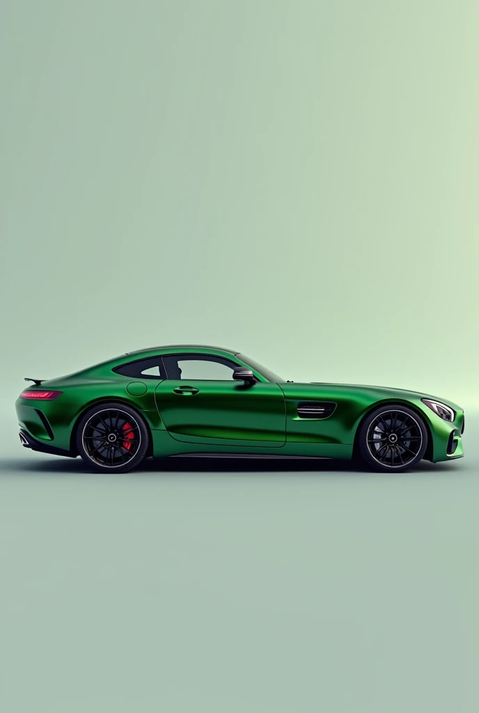 Mercedes GT Coupe 2024 green realistic as in reality, full picture of the car from the side