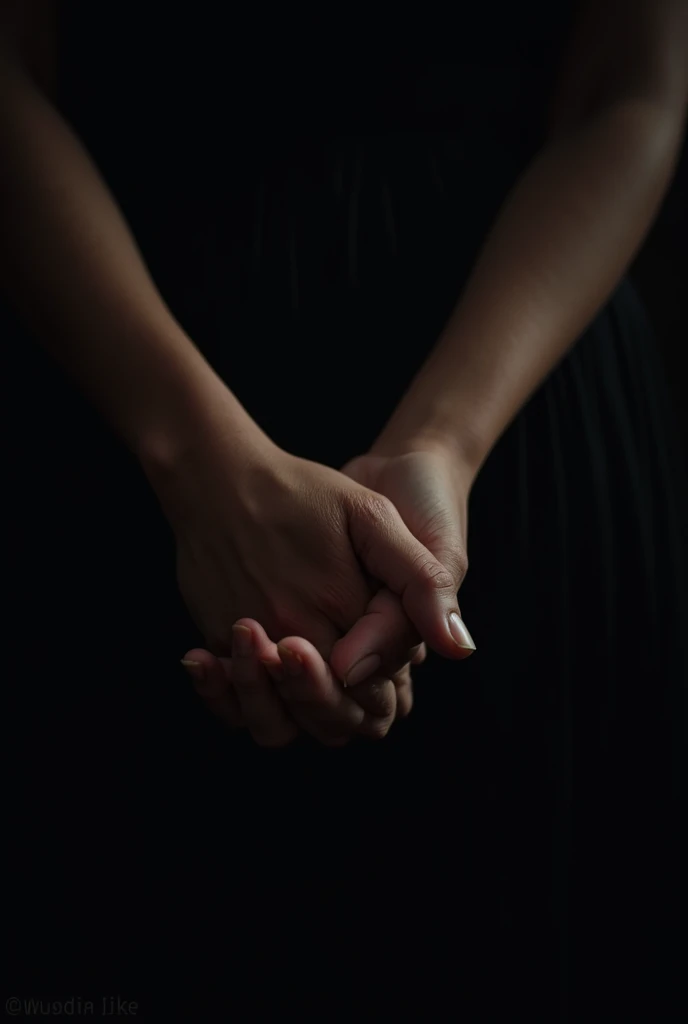couple holding hands, dark only the hands
