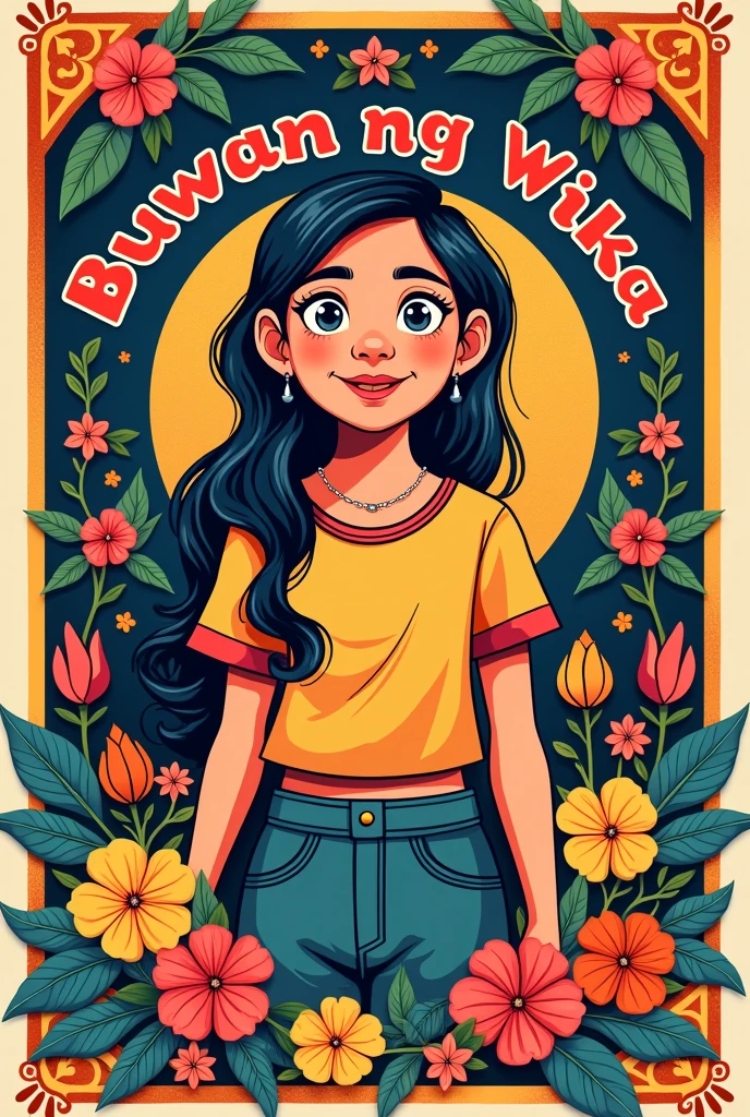 Create a creative, unique and eye-catching poster by the template of "buwan ng wika"