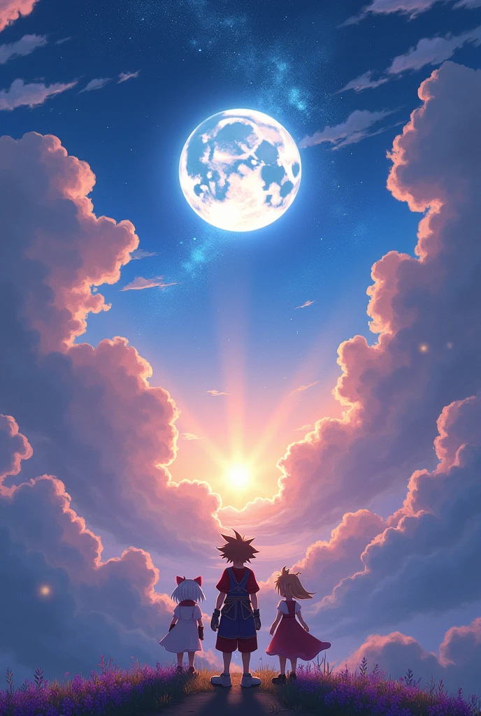 Kingdom hearts、sky、Light、night、moon