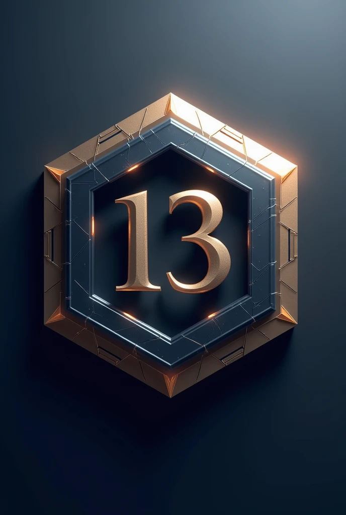 13th anniversary logo, hexagon, technology, vector art, modern, abstract, clean design, minimalist, high quality, 8k, photorealistic, intricate details, muted color palette, dramatic lighting, metallic accents, seamless composition, elegant, dynamic, professional
