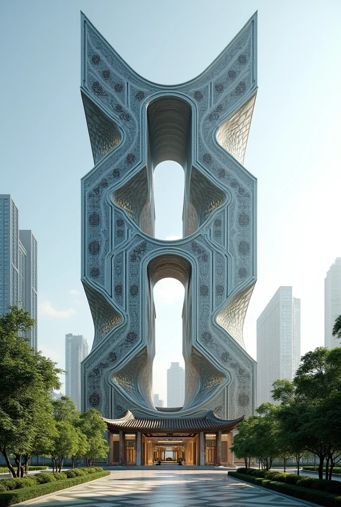Use Chinese numerals「Four」make a building