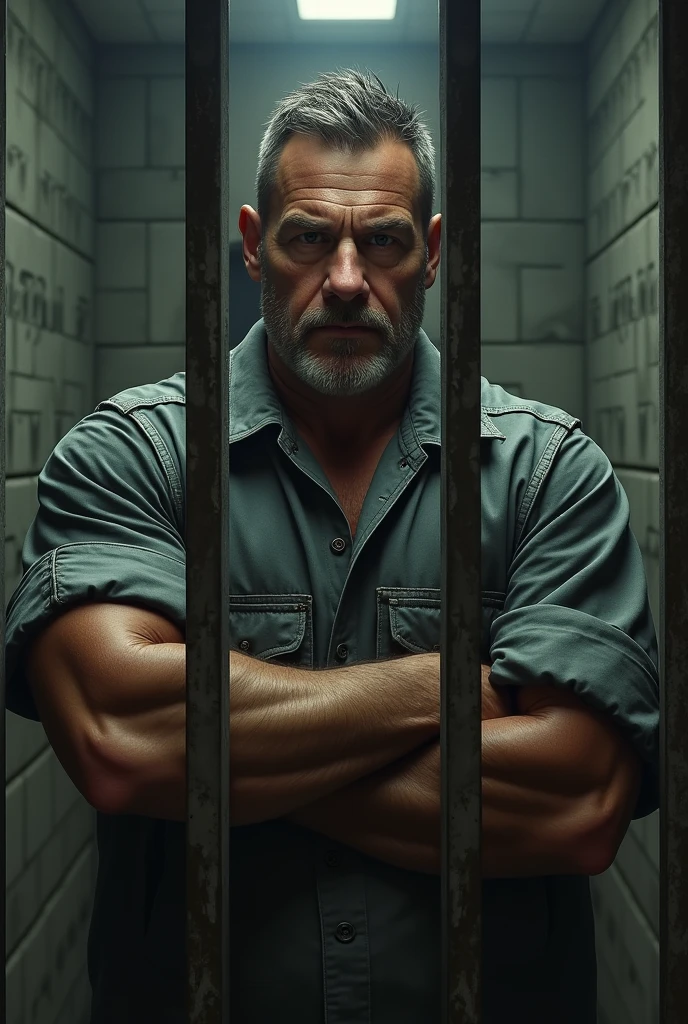 Middle-aged Manly built man, prisoner