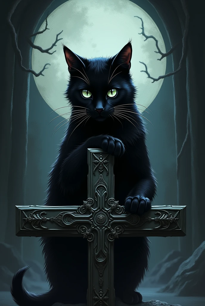 Black cat on a cross (アニメ) logo