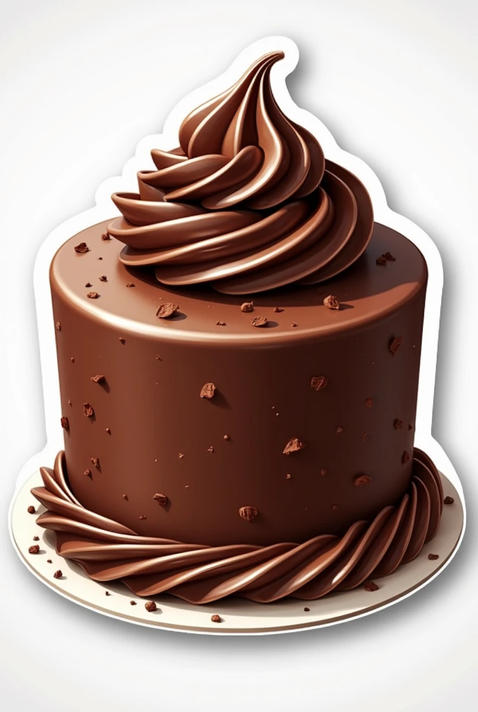 Chocolate cake top shape sticker for bakery shop logo