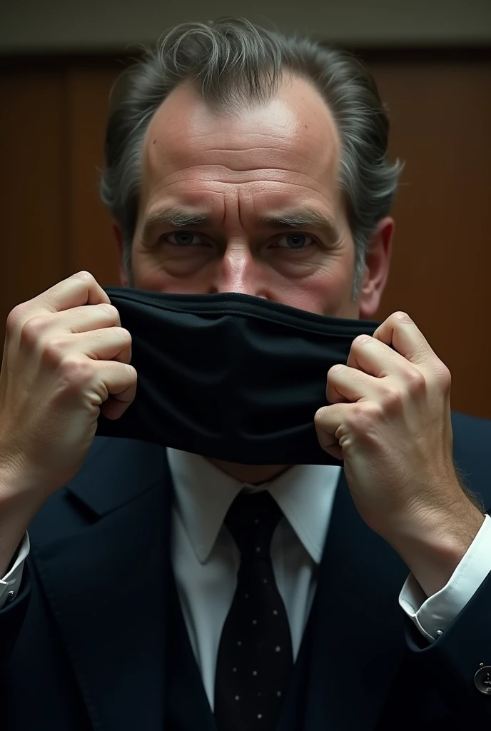 The revelation of the true identity of the prosecutor "someone taking off half of their mask"