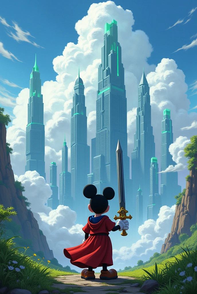 Kingdom hearts、Keyblade、Mickey、think、Wind、green、Different world、Near future、cool、masterpiece