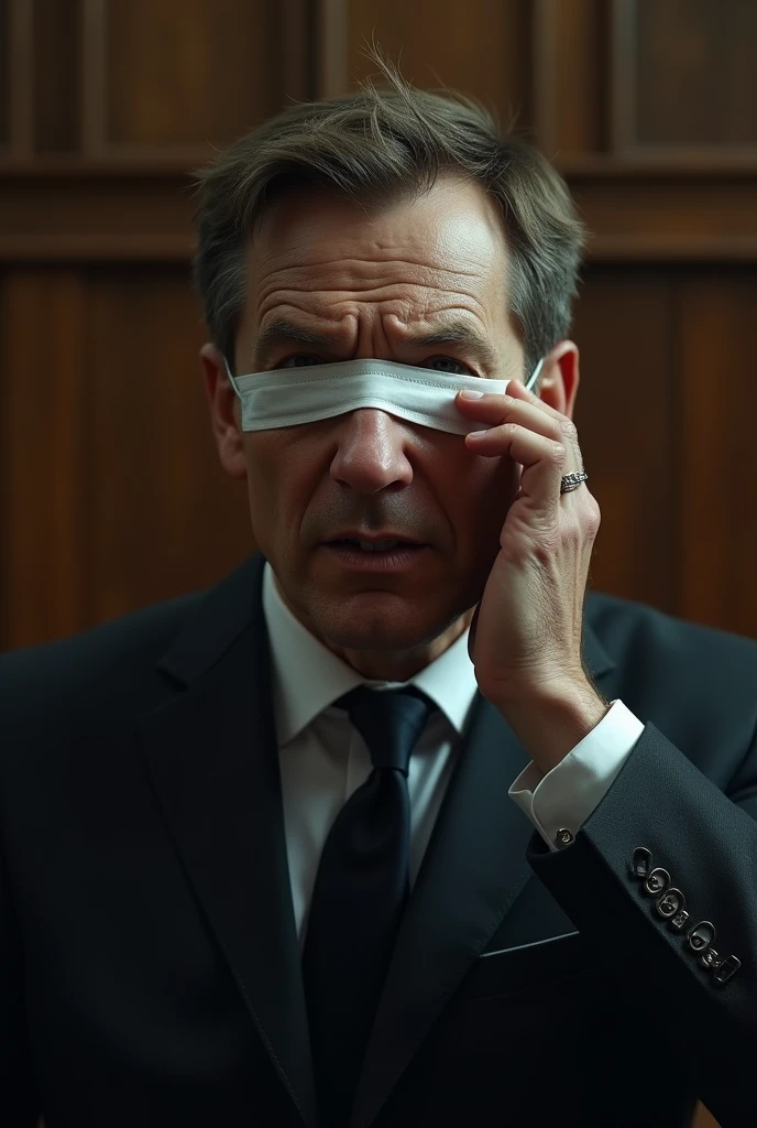 The revelation of the true identity of the prosecutor "someone taking off half of their mask"