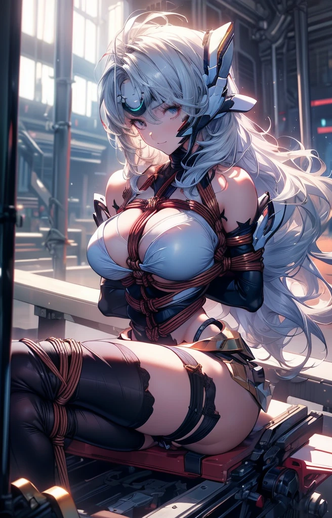 (masterpiece:1.2, Highest quality), (Realistic, photoRealistic:1.4), Beautiful illustrations, (Natural Side Lighting, Cinema Lighting), Looking at the audience, Upper Body, (Front view), 1 girl, Perfect Face, Symmetrical cute face, Glowing Skin, Baby Face, Long eyelashes, (Large Breasts), (Wide Hips),Beautiful Hair, Beautiful Face, Beautiful and beautiful eyes, Beautiful body, Beautiful breasts, Beautiful thighs, Beautiful legs, Beautiful fingers,(Beautiful views),(Cute Smile:1.2, Superior),Knee socks,Layered skirt,(Clothing Belt:1.5),((Sexy Bondage Cosplay:1.5)),Bikini Tops