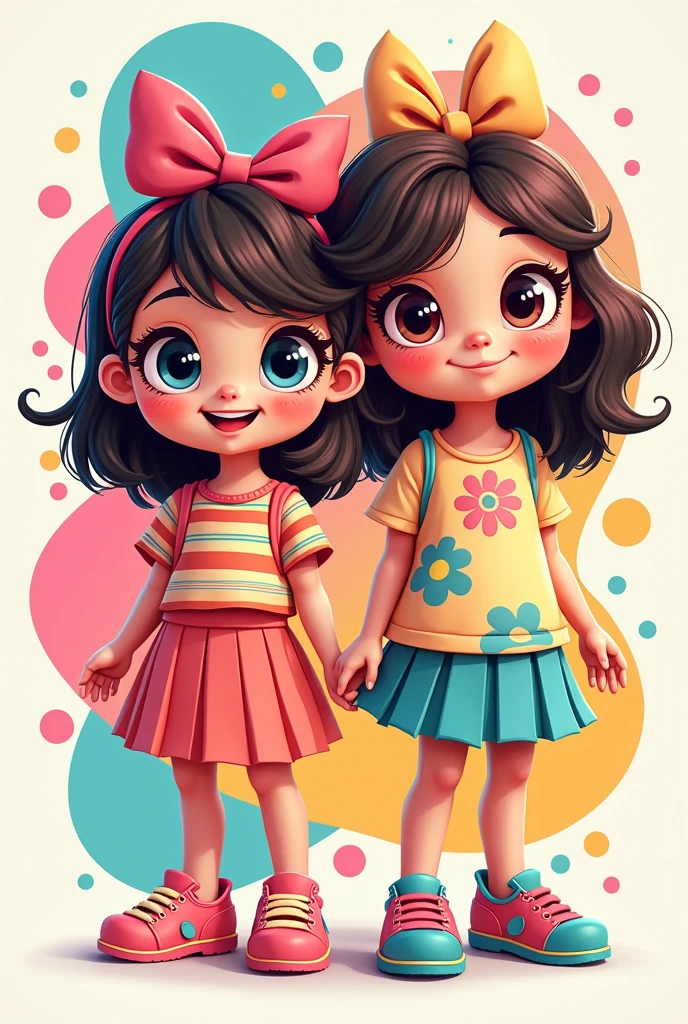 Cartoon girls in logo teju nem

