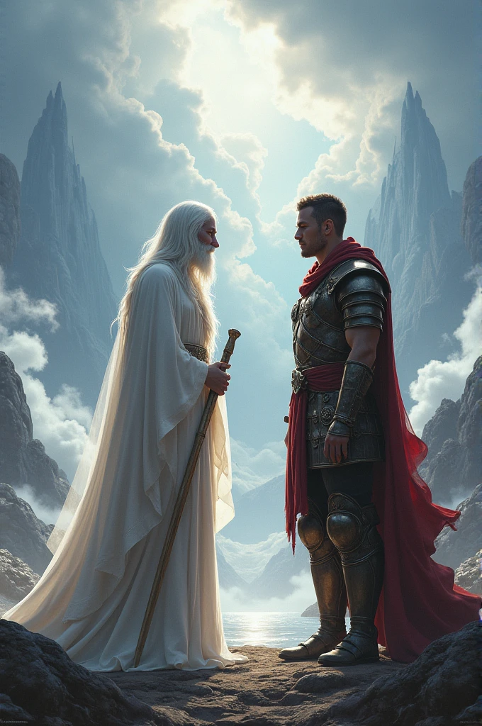 A warrior talking with god