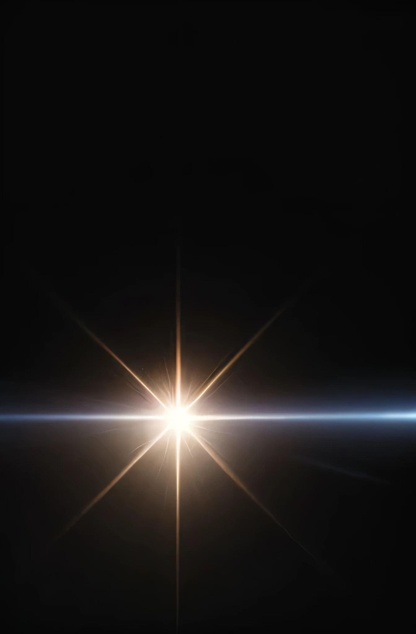 create a photo realistic image of lens flare effect on black background for texture use