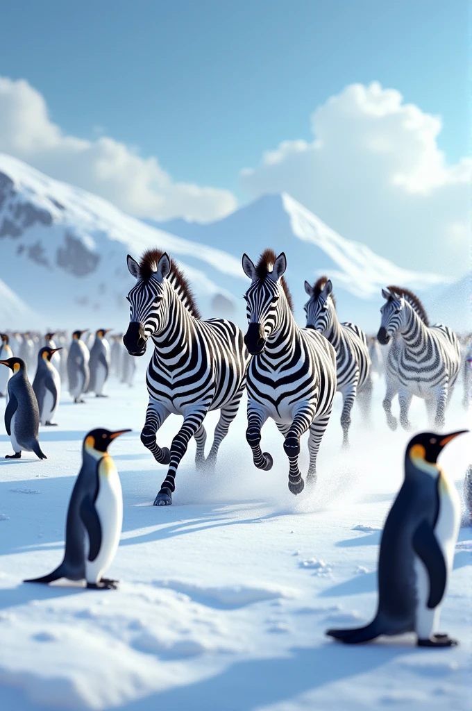 Zebras run with stripes so bold,
And the penguins don't mind the cold!