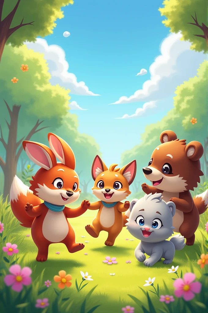 Animal friends, come out and play,
Let's have fun the whole day!