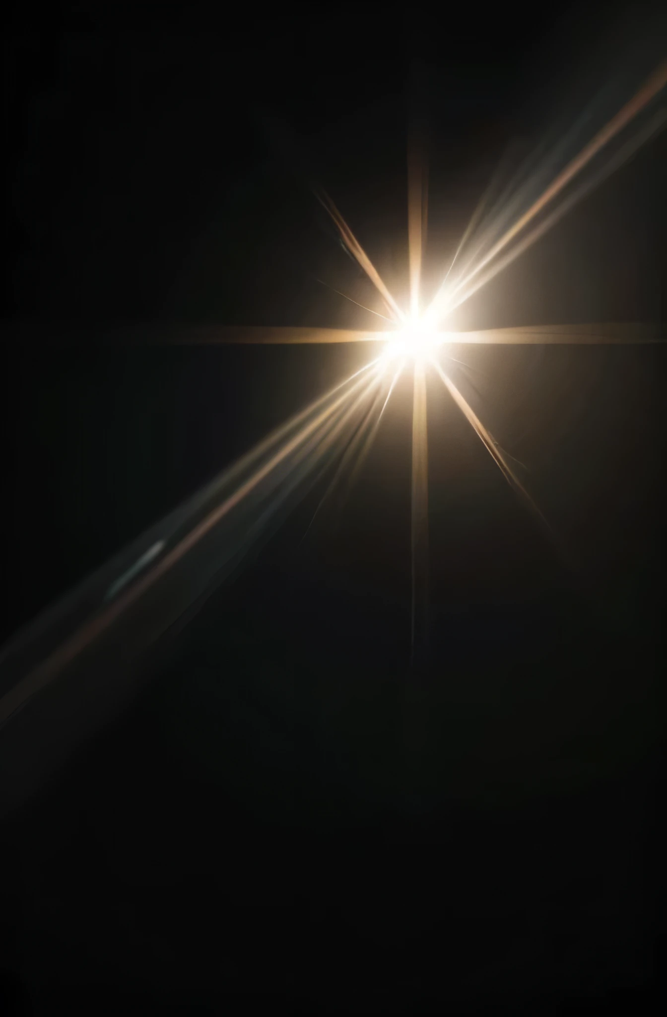 create a photo realistic image of lens flare effect on black background for texture use