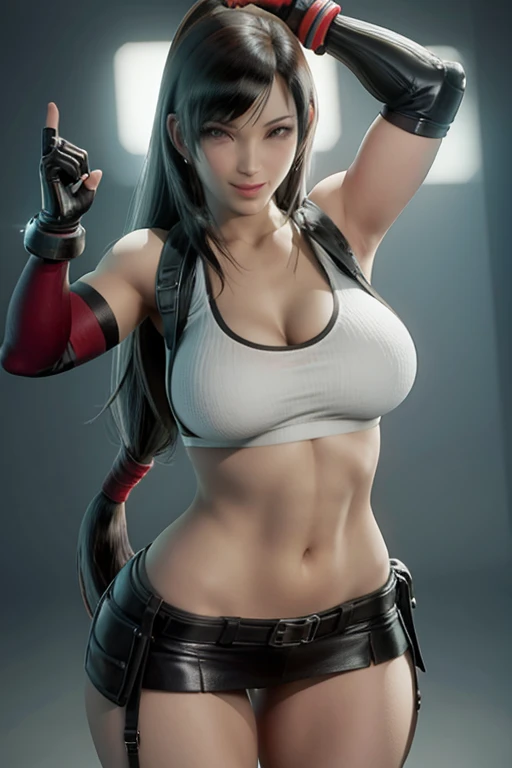 Tifa, sexy pose, big breasts, curvy, smile
