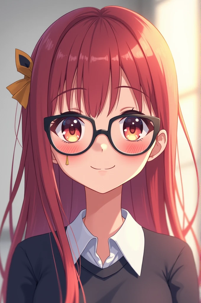 Generate an image of anime girl wearing glasses