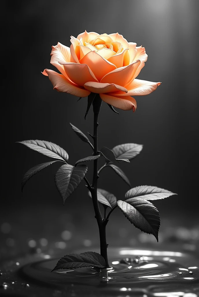 Create a black and white rose with orange petal tips..
Planted in a puddle of heaven