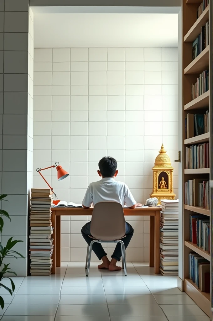 Duniya se alag hatkar ek Kamra hai jismein ek bahut hi Chhota sa Hanuman ji ka mandir hai aur usmein study table Rakhi Hui hai pure kamre mein white chikne tiles Lage hue hain aur usmein ek bahut hi master mind ladka apni padhaai karta hai aur bahut sari kitaben Rakhi Hui Hain