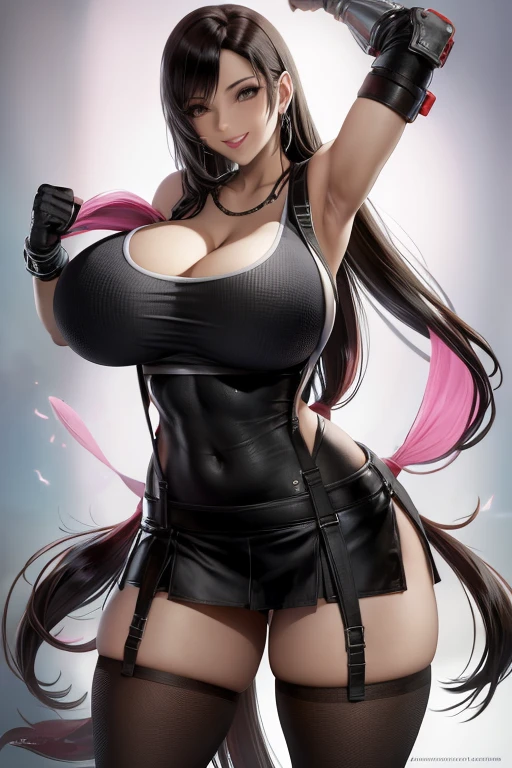 Tifa, sexy pose, big breasts, curvy, smile
