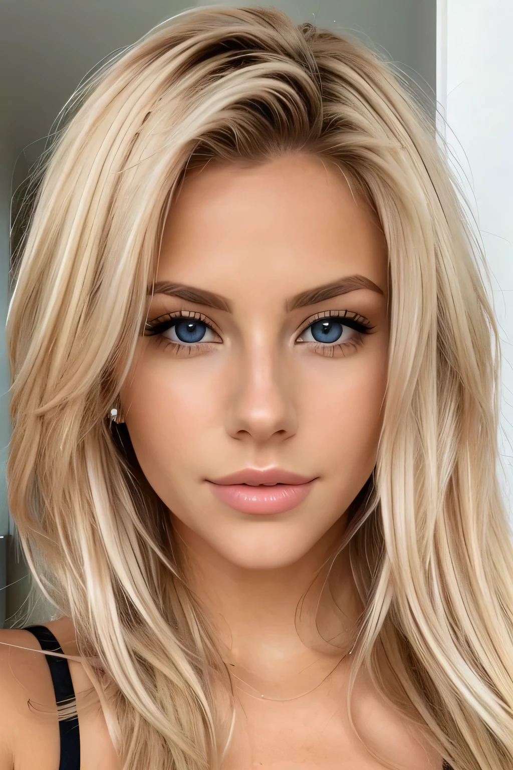 blonder woman, pretty, Selfie