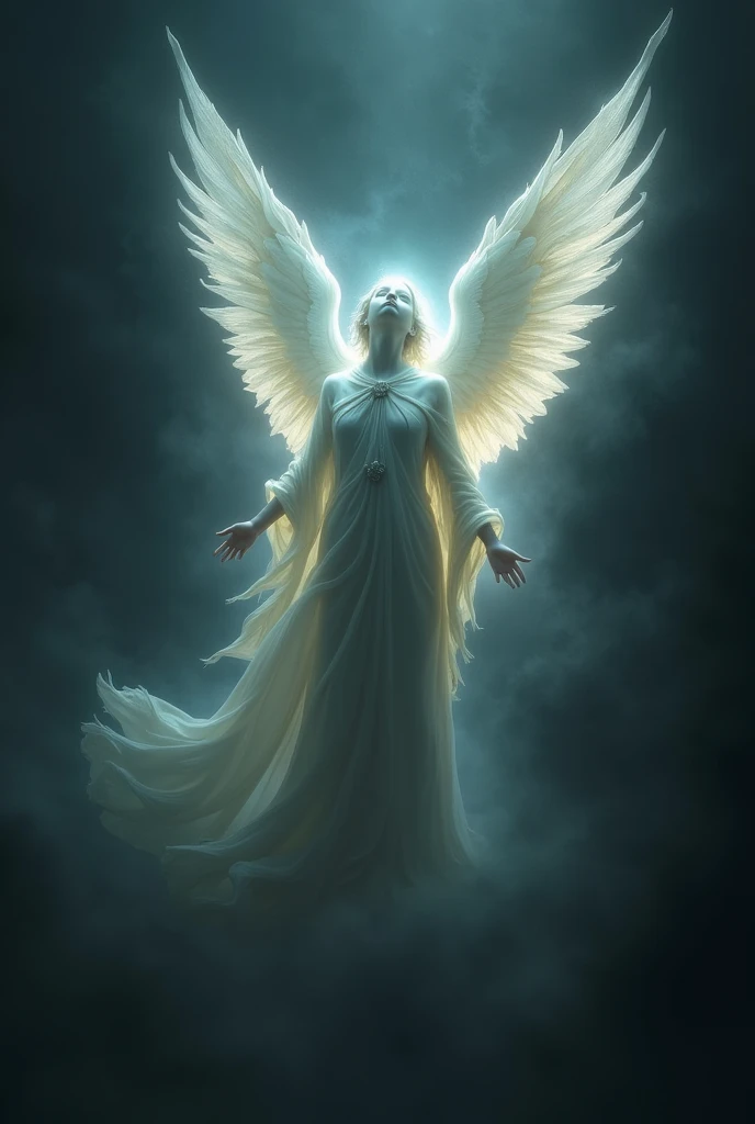Can you generate an image of an angel in the darkness 