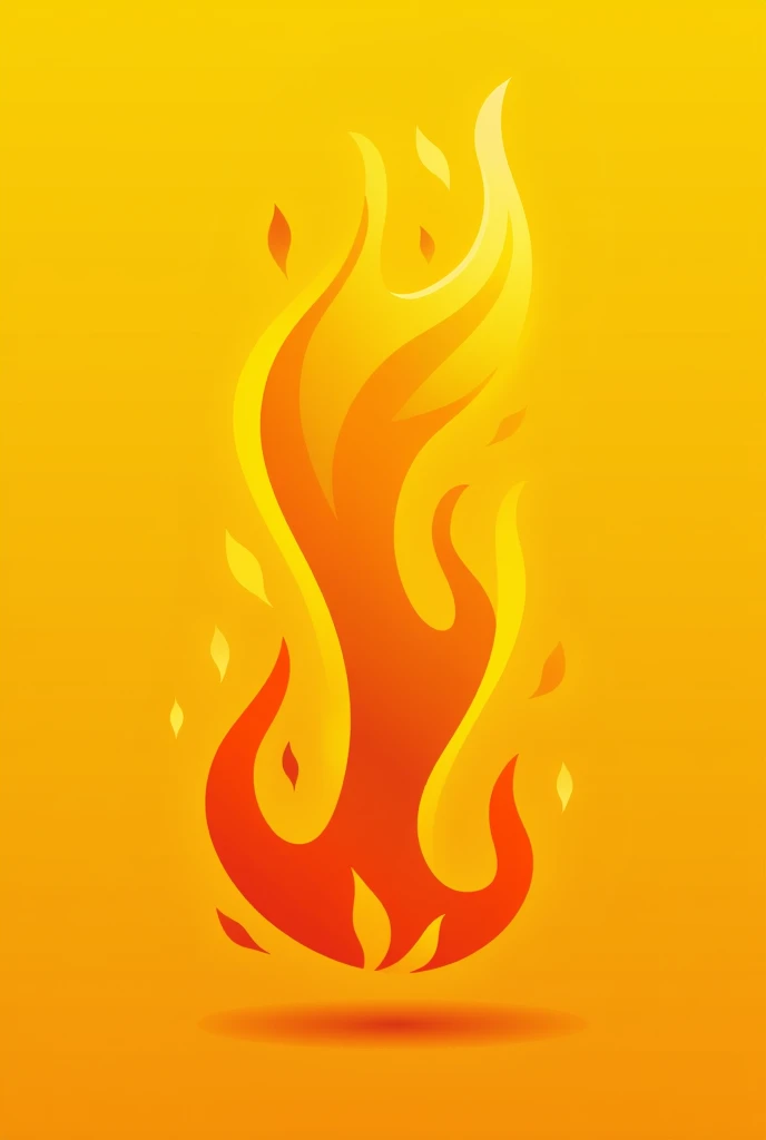 Make a written logo "cinnamon fire" with shades of yellow, with a leg of fire, with yellow background 