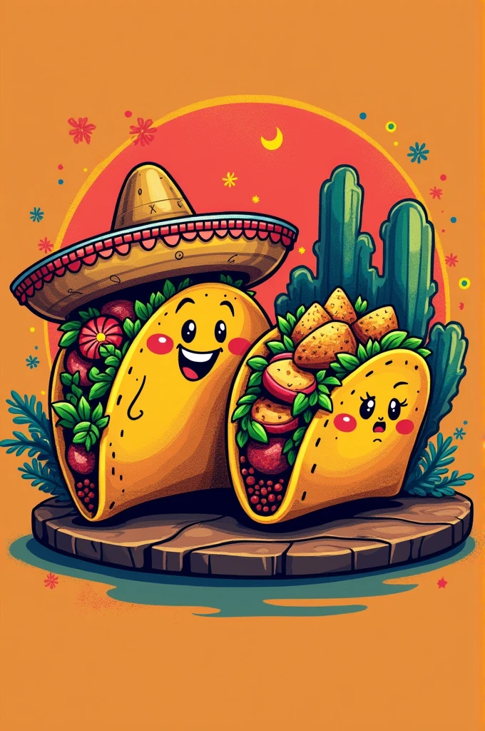 Image of a t-shirt with a tacos logo
