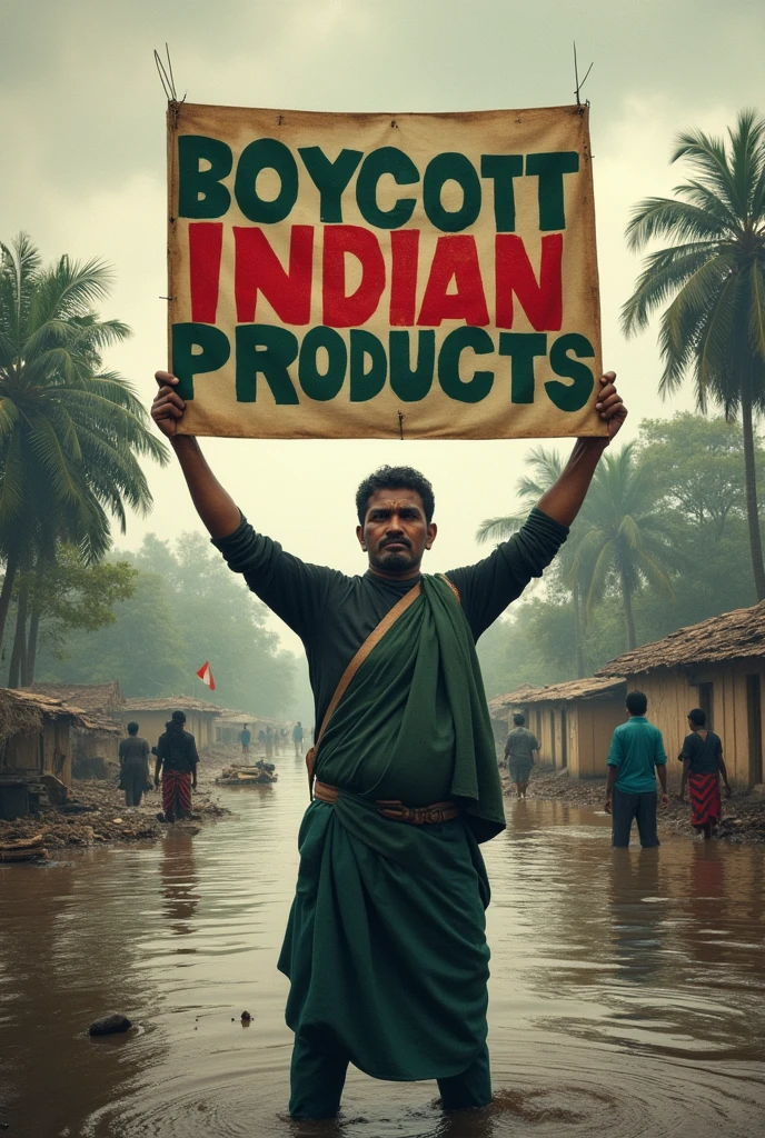 Give me an image which writen Boycot Indian Products .
Reason Bangladesh flood.