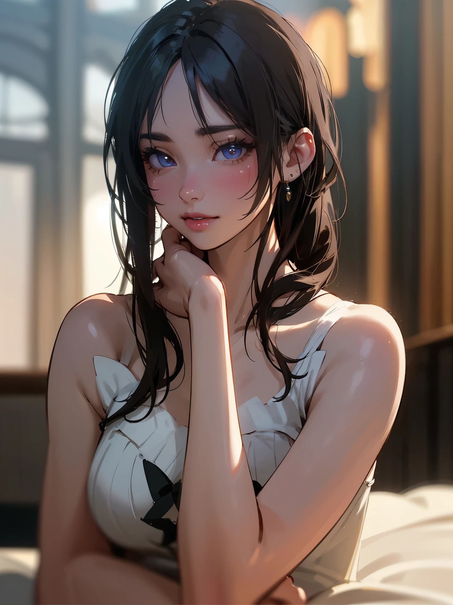 a futanari girl, beautiful detailed eyes, beautiful detailed lips, extremely detailed eyes and face, long eyelashes, highly detailed, (best quality,4k,8k,highres,masterpiece:1.2),ultra-detailed,(realistic,photorealistic,photo-realistic:1.37),hdr,uhd,studio lighting,ultra-fine painting,sharp focus,physically-based rendering,extreme detail description,professional,vivid colors,bokeh,fantasy,hyper detailed,intricate,exquisite,elegant,glowing skin,smooth skin,flawless skin,seductive,sensual,erotic,provocative,voluptuous,graceful,alluring