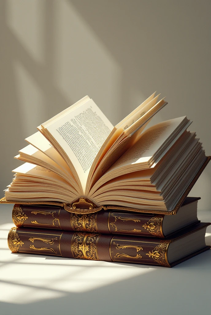 big beautiful book open with neutral background