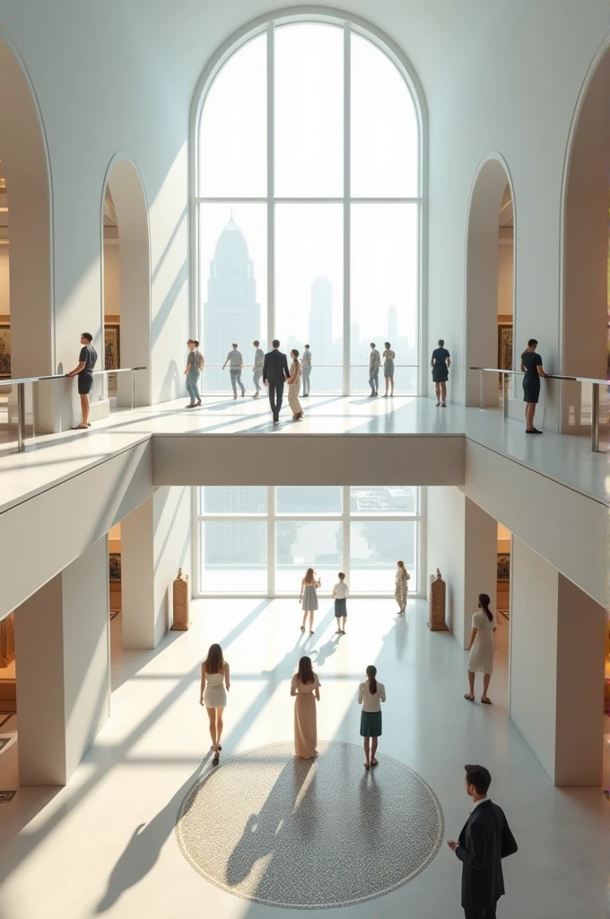mezzanine in a two-story museum