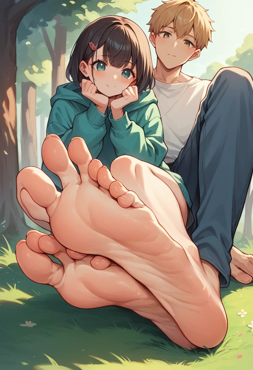 cute girl,Big feet,anime,tall girl,long feet,girl stepping on boy&#39;s face,closeup girl stepping on a boy&#39;s face