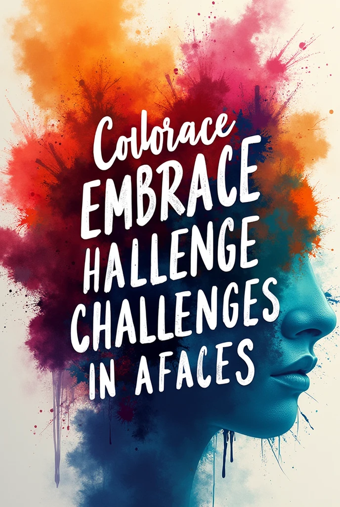 Slogan on embracing challanges, colorfull
