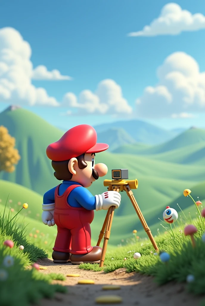 Mario When he was a land surveyor