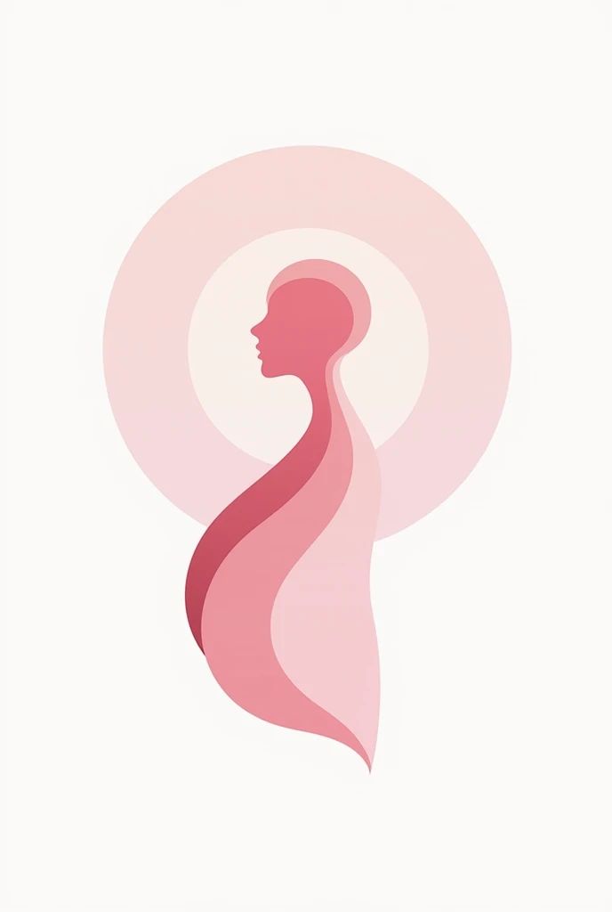 A clinical speech therapist logo . Neurodevelopment; transformation and evolution , he speaks, language, voice and hearing. colors in shades of pink.