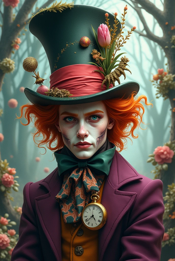 Character of a poet with the Mad Hatter's hat