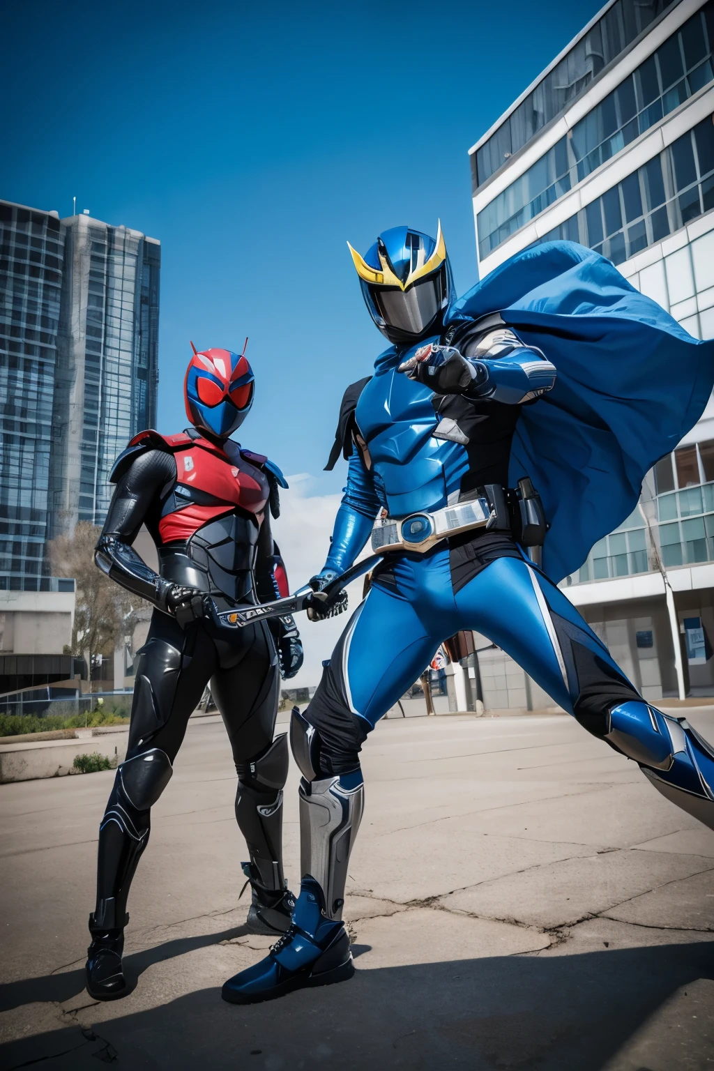 Kamen Rider mechanical Blue Twin Swords