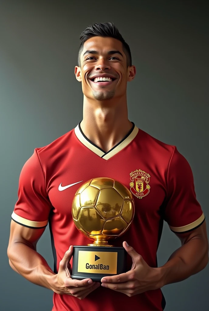 cristiano ronaldo gold play button happy