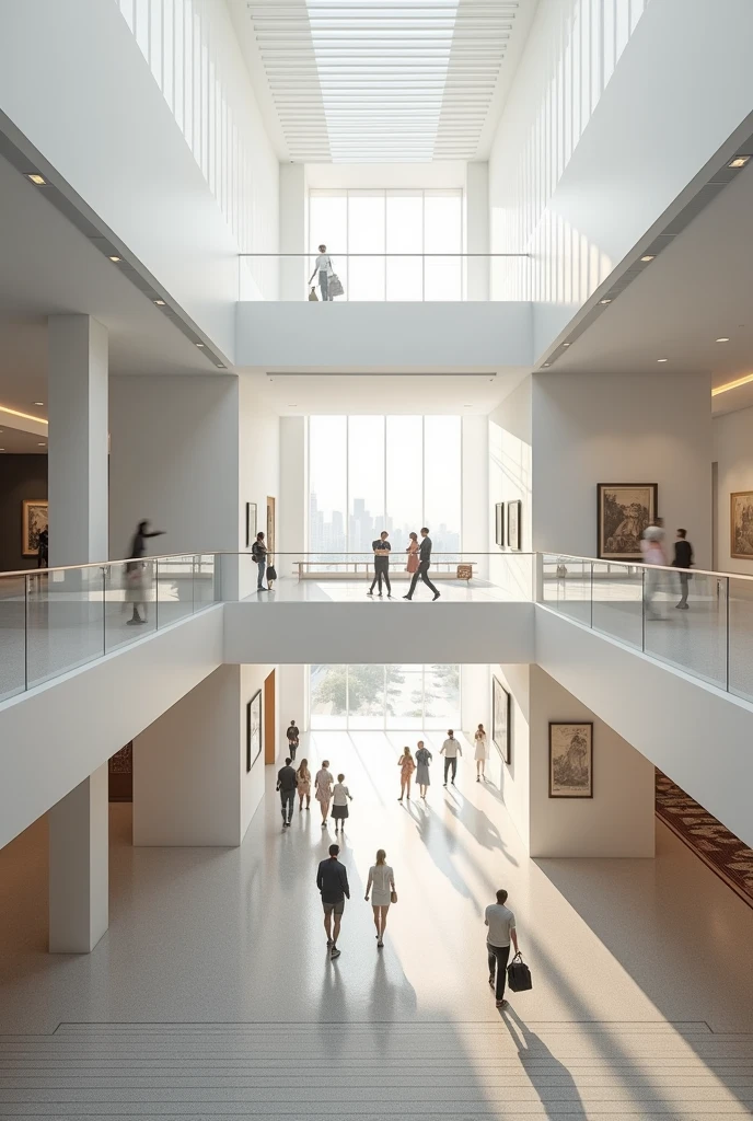 mezzanine in a two-story museum