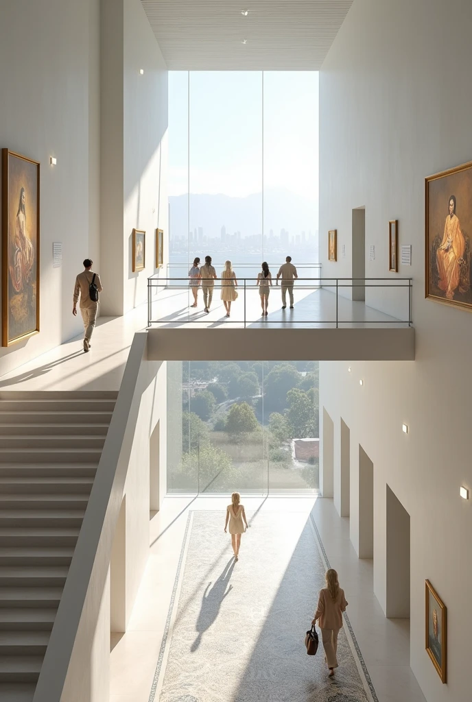 mezzanine in a two-story museum
